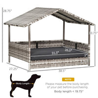 HKM-657747 Stylish Rattan Dog Sofa with Elevated Design and Comfortable Cushion for Small to Medium Dogs