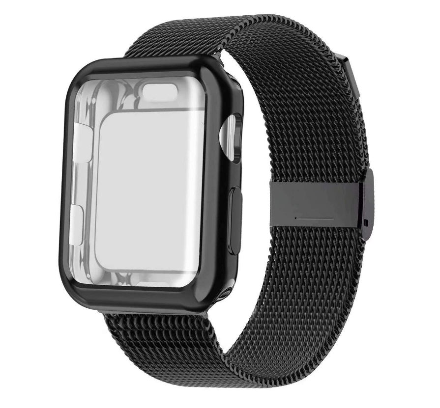 HKM-657811 Electroplated Case with Milan Magnetic Buckle Strap - Compatible with 38/40MM & 42/44MM Watch Sizes