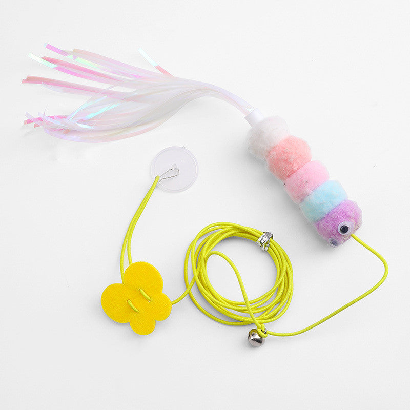 HKM-657939 Elastic Door Hanging Cat Toy with Plush Characters - Funny Stick for Interactive Play