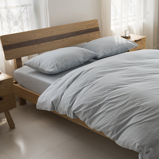 HKM-657939 Washed Cotton 4-Piece Bedding Set, Soft Quilt Cover with Matching Bed Sheet in Various Sizes