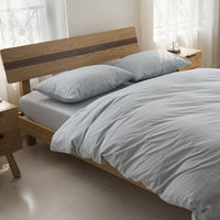 HKM-657939 Washed Cotton 4-Piece Bedding Set, Soft Quilt Cover with Matching Bed Sheet in Various Sizes