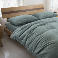 HKM-657939 Washed Cotton 4-Piece Bedding Set, Soft Quilt Cover with Matching Bed Sheet in Various Sizes