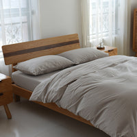 HKM-657939 Washed Cotton 4-Piece Bedding Set, Soft Quilt Cover with Matching Bed Sheet in Various Sizes