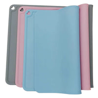 HKM-658003 Heart-Shaped Food Grade Silicone Meal Mat for Kids - Modern Design in Blue, Pink, Gray, Black