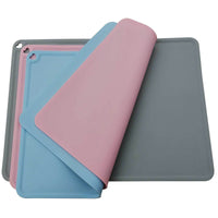 HKM-658003 Heart-Shaped Food Grade Silicone Meal Mat for Kids - Modern Design in Blue, Pink, Gray, Black