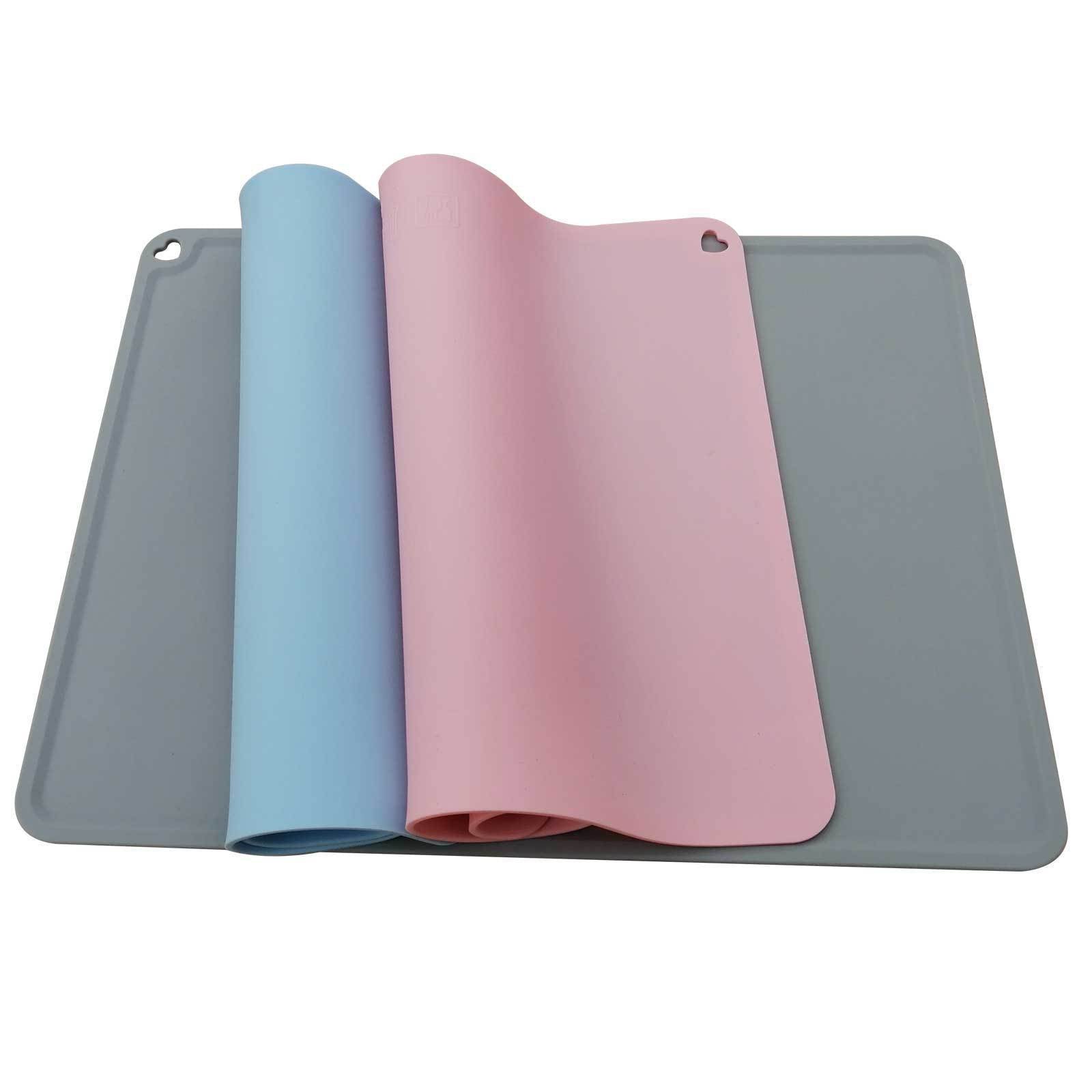HKM-658003 Heart-Shaped Food Grade Silicone Meal Mat for Kids - Modern Design in Blue, Pink, Gray, Black