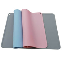 HKM-658003 Heart-Shaped Food Grade Silicone Meal Mat for Kids - Modern Design in Blue, Pink, Gray, Black