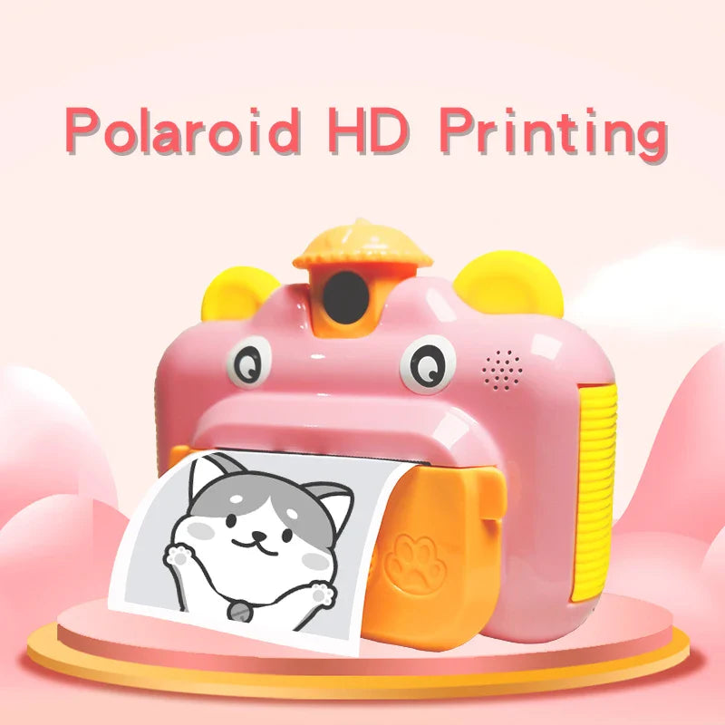 HKM-658195 1080p HD Mini Instant Print Camera for Kids with Rechargeable Battery and 2 Inch Color Screen