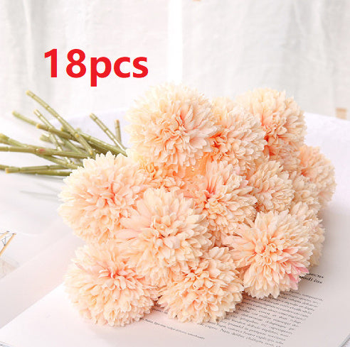 HKM-658387 Dandelion and Chrysanthemum Silk Flower Bouquet for Home Decor and Photography Props