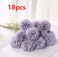 HKM-658387 Dandelion and Chrysanthemum Silk Flower Bouquet for Home Decor and Photography Props