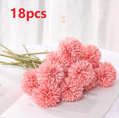 HKM-658387 Dandelion and Chrysanthemum Silk Flower Bouquet for Home Decor and Photography Props