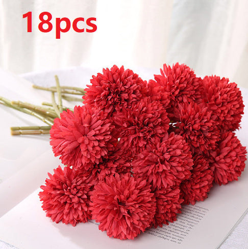 HKM-658387 Dandelion and Chrysanthemum Silk Flower Bouquet for Home Decor and Photography Props