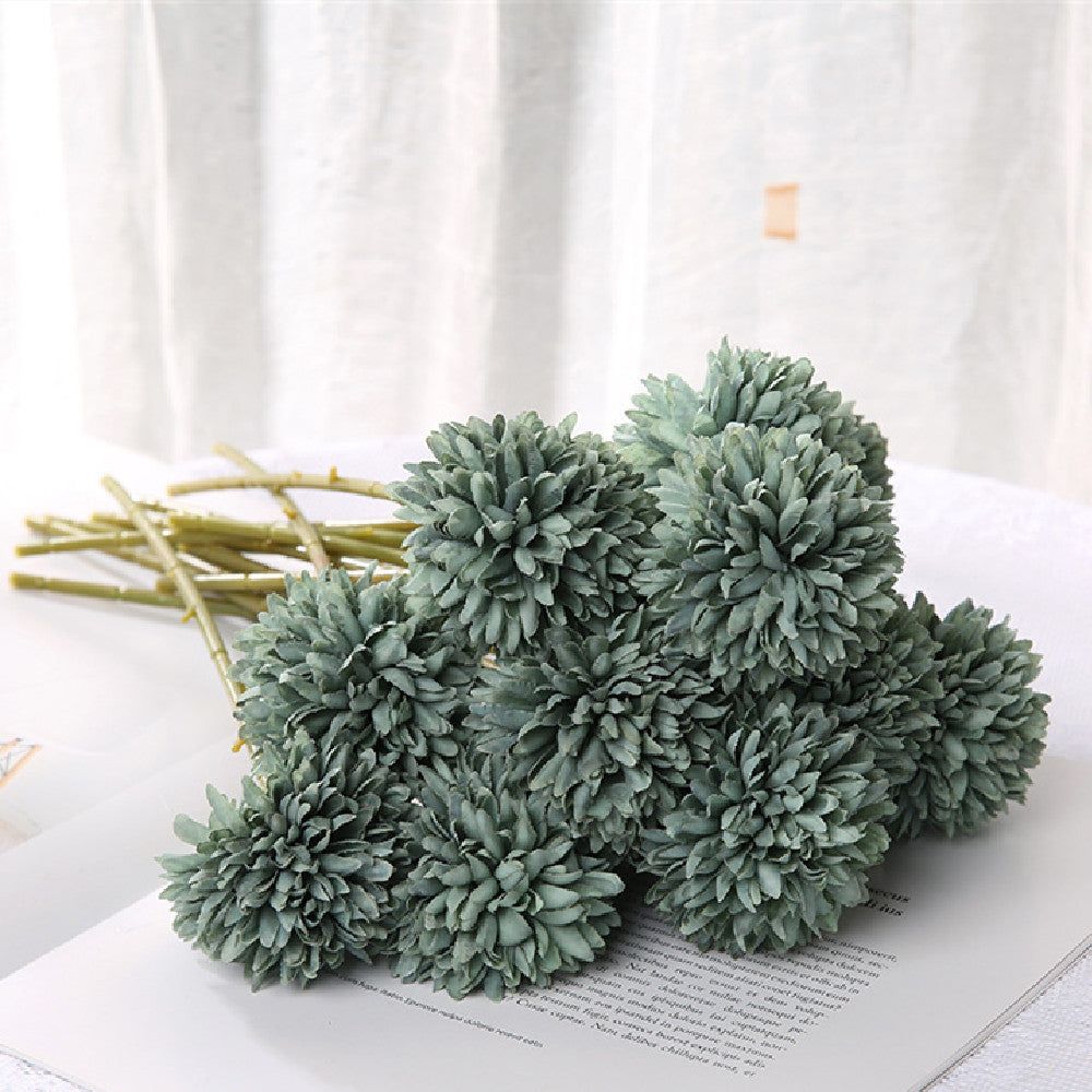 HKM-658387 Dandelion and Chrysanthemum Silk Flower Bouquet for Home Decor and Photography Props