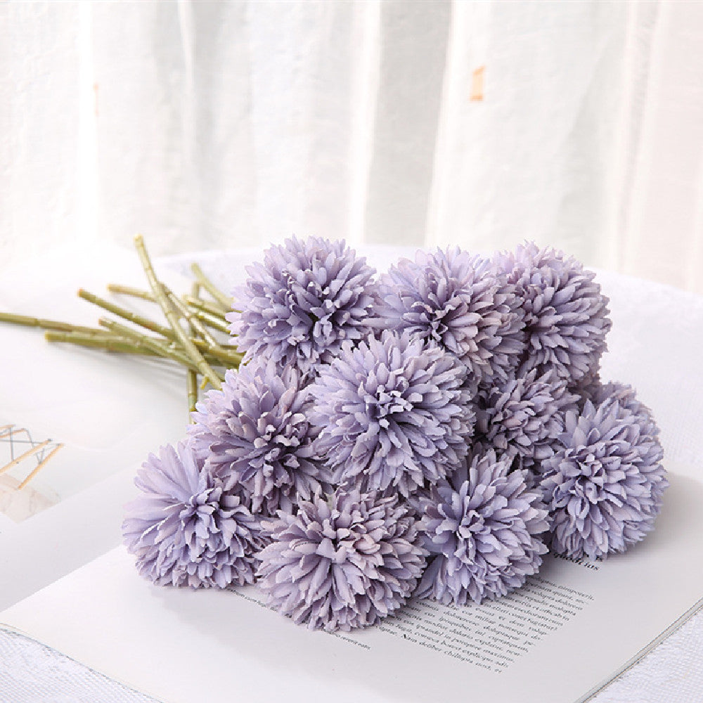 HKM-658387 Dandelion and Chrysanthemum Silk Flower Bouquet for Home Decor and Photography Props