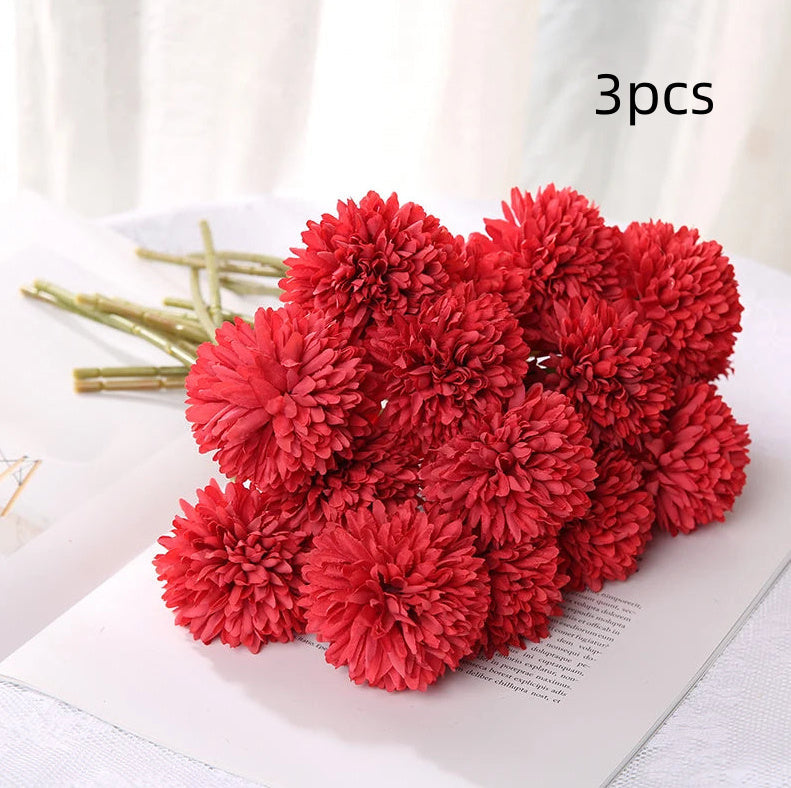 HKM-658387 Dandelion and Chrysanthemum Silk Flower Bouquet for Home Decor and Photography Props