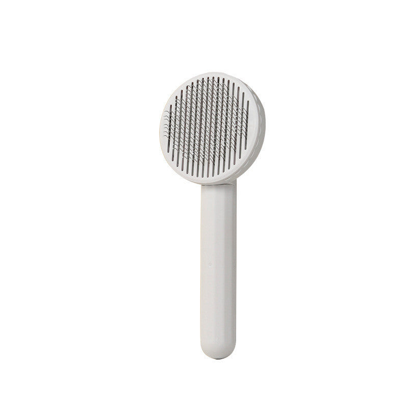 HKM-658387 Self-Cleaning Pet Comb for Cats and Dogs - Stainless Steel Needle, ABS Material, Available in Blue, Cyan, Gray