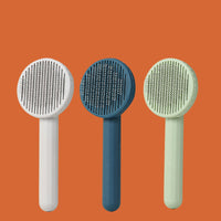 HKM-658387 Self-Cleaning Pet Comb for Cats and Dogs - Stainless Steel Needle, ABS Material, Available in Blue, Cyan, Gray