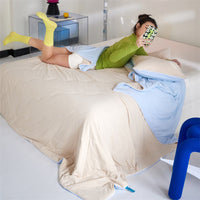 HKM-658451 Cool Ice Silk Summer Blanket with Soybean Fiber Filling in Multiple Sizes
