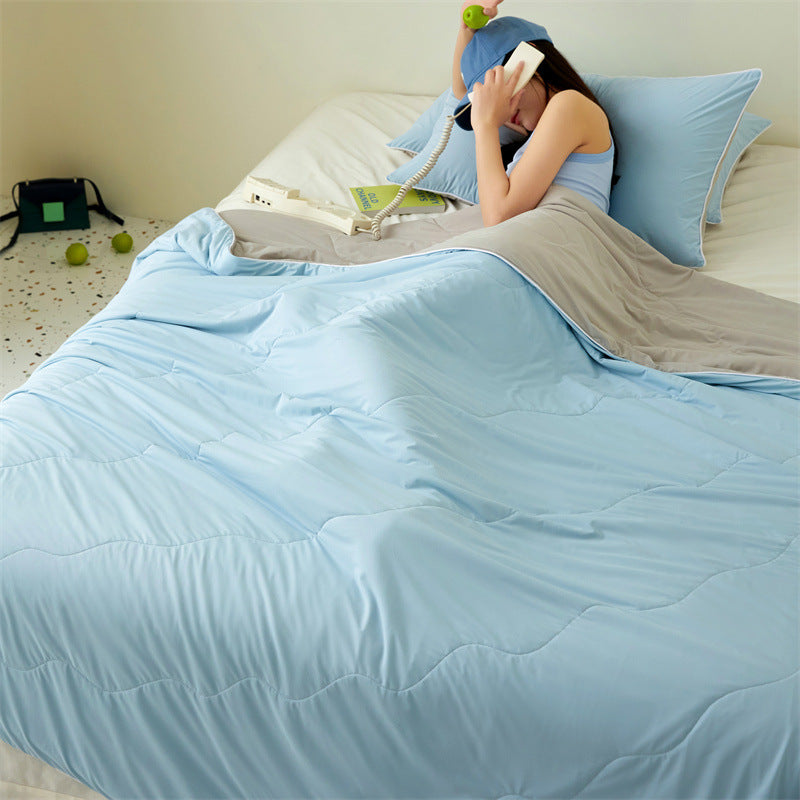 HKM-658451 Cool Ice Silk Summer Blanket with Soybean Fiber Filling in Multiple Sizes