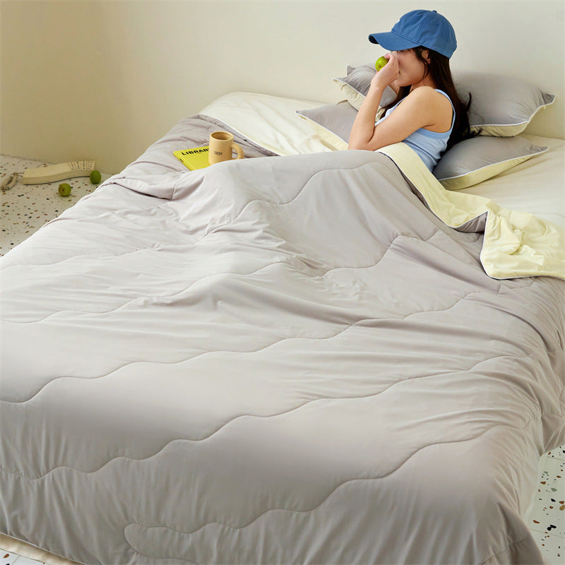 HKM-658451 Cool Ice Silk Summer Blanket with Soybean Fiber Filling in Multiple Sizes
