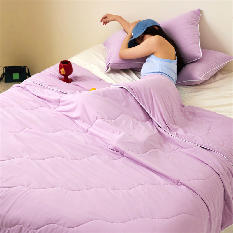 HKM-658451 Cool Ice Silk Summer Blanket with Soybean Fiber Filling in Multiple Sizes