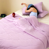 HKM-658451 Cool Ice Silk Summer Blanket with Soybean Fiber Filling in Multiple Sizes