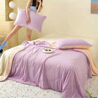 HKM-658451 Cool Ice Silk Summer Blanket with Soybean Fiber Filling in Multiple Sizes