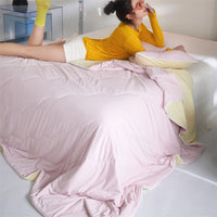 HKM-658451 Cool Ice Silk Summer Blanket with Soybean Fiber Filling in Multiple Sizes