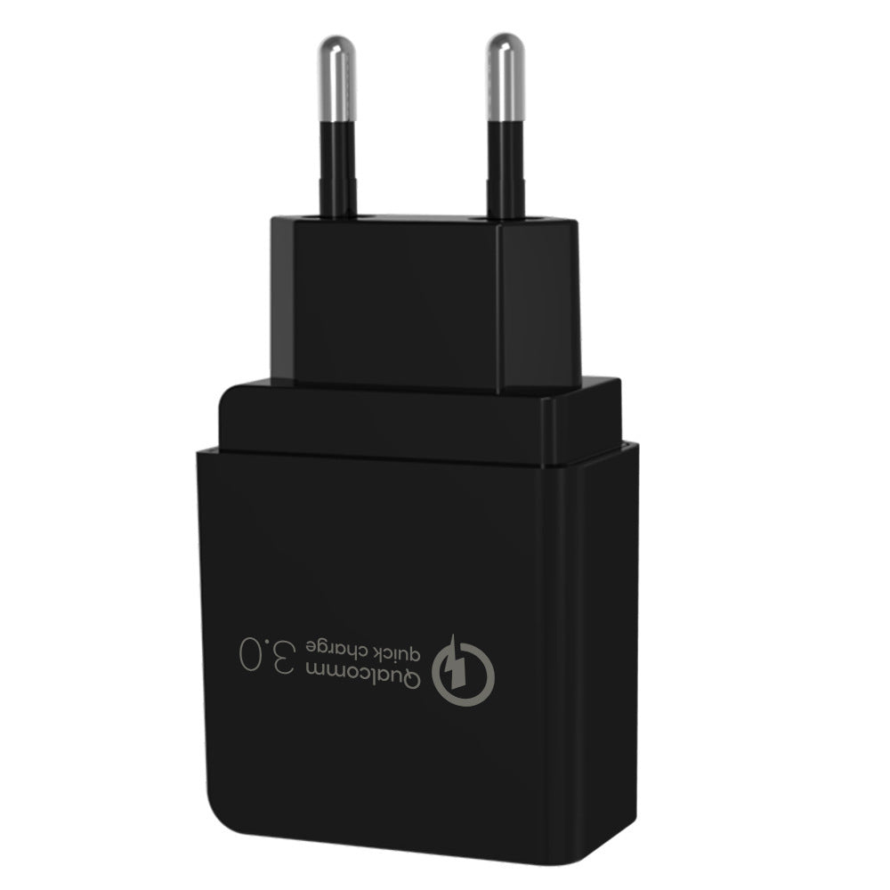 HKM-658515 QC3.0 Fast Charger with Fireproof PC Material, Dual Output: 5V 2.4A, Available in Bright Black and Bright White