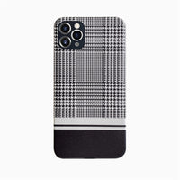 HKM-658707 Houndstooth Imitation Leather Soft Case for iPhone 12/11/X/8/7 Series