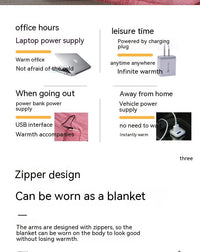 HKM-658771 USB Electric Heating Blanket in Solid Colors, Modern Design, Available in Various Sizes