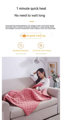 HKM-658771 USB Electric Heating Blanket in Solid Colors, Modern Design, Available in Various Sizes