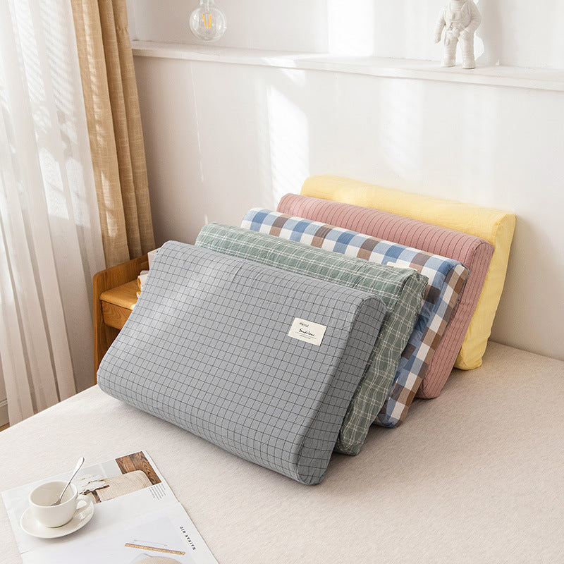 HKM-658771 Washed Cotton Latex Pillowcase in Elegant Designs, Skin-Friendly and Soft