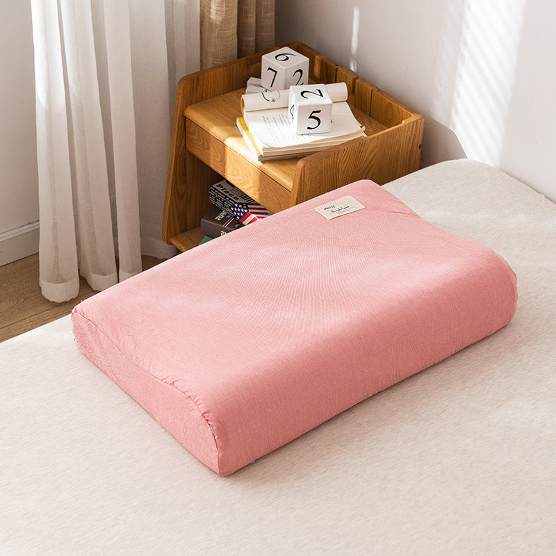 HKM-658771 Washed Cotton Latex Pillowcase in Elegant Designs, Skin-Friendly and Soft