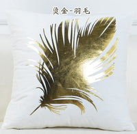 HKM-658835 Elegant Velvet Pillowcase with White Gold Sequins - 45x45cm Cushion Cover for Sofa and Bed