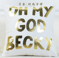 HKM-658835 Elegant Velvet Pillowcase with White Gold Sequins - 45x45cm Cushion Cover for Sofa and Bed