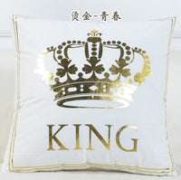 HKM-658835 Elegant Velvet Pillowcase with White Gold Sequins - 45x45cm Cushion Cover for Sofa and Bed