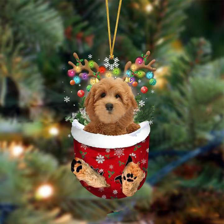 HKM-658899 Cute Christmas Dog Pendant Decoration - Modern 8CM Acrylic Acid Holiday Gift