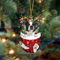 HKM-658899 Cute Christmas Dog Pendant Decoration - Modern 8CM Acrylic Acid Holiday Gift