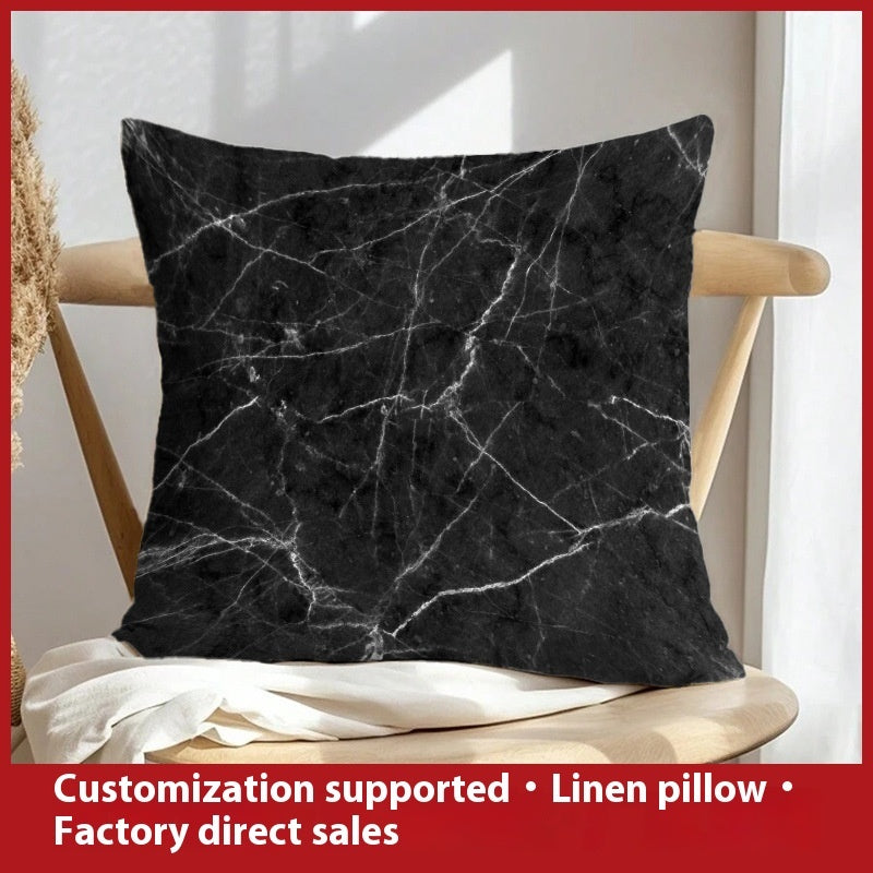 HKM-658899 Geometric Abstract Linen Pillow Cover for Home Sofa & Bed, 45x45cm