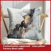 HKM-658899 Geometric Abstract Linen Pillow Cover for Home Sofa & Bed, 45x45cm