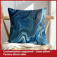 HKM-658899 Geometric Abstract Linen Pillow Cover for Home Sofa & Bed, 45x45cm