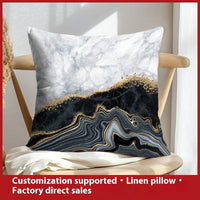 HKM-658899 Geometric Abstract Linen Pillow Cover for Home Sofa & Bed, 45x45cm