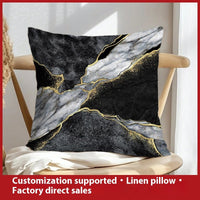 HKM-658899 Geometric Abstract Linen Pillow Cover for Home Sofa & Bed, 45x45cm