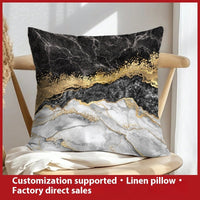 HKM-658899 Geometric Abstract Linen Pillow Cover for Home Sofa & Bed, 45x45cm