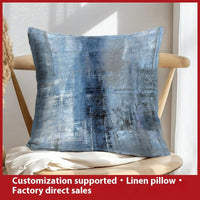 HKM-658899 Geometric Abstract Linen Pillow Cover for Home Sofa & Bed, 45x45cm