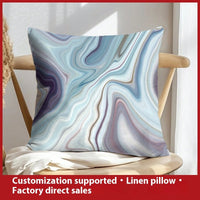 HKM-658899 Geometric Abstract Linen Pillow Cover for Home Sofa & Bed, 45x45cm