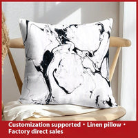 HKM-658899 Geometric Abstract Linen Pillow Cover for Home Sofa & Bed, 45x45cm