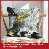 HKM-658899 Geometric Abstract Linen Pillow Cover for Home Sofa & Bed, 45x45cm