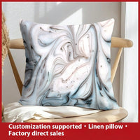HKM-658899 Geometric Abstract Linen Pillow Cover for Home Sofa & Bed, 45x45cm